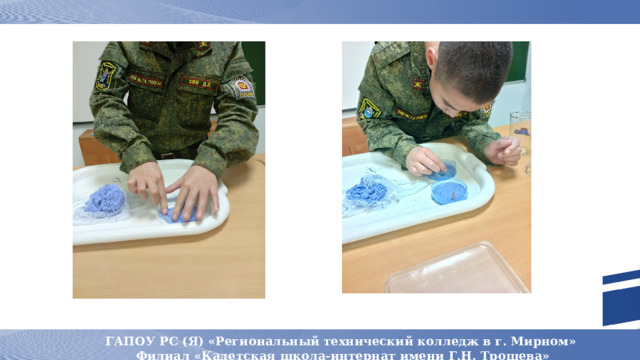 ГАПОУ РС (Я) «Региональный технический колледж в г. Мирном» Филиал «Кадетская школа-интернат имени Г.Н. Трошева» 