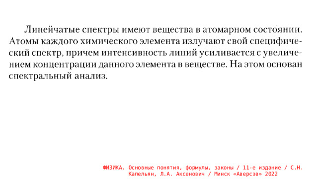 ФИЗИКА. Основные понятия, формулы, законы / 11-е издание / С.Н. Капельян, Л.А. Аксенович / Минск «Аверсэв» 2022 
