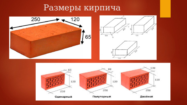 Размеры кирпича 