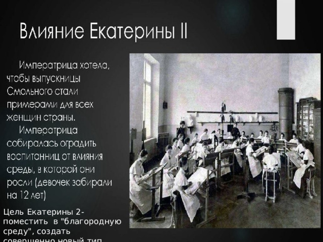 Цель Екатерины 2- поместить в 
