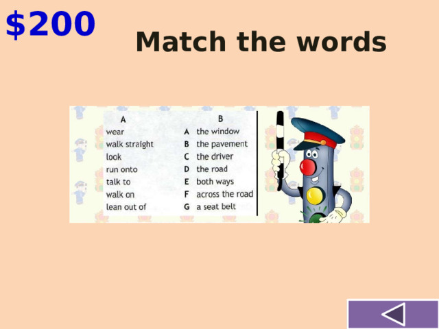 $200 Match the words 