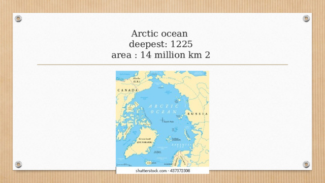 Arctic ocean  deepest: 1225  area : 14 million km 2 