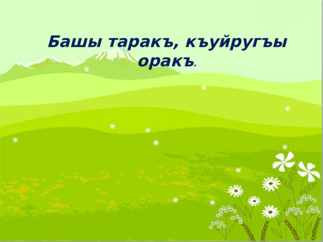 Башы таракъ, къуйругъы оракъ . 