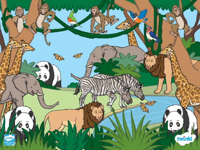 Practise the conversation: A: Welcome to the animal park! There are lots of animals here. C: Are there any lions? A: Yes, there are. There are five lions. C: Are there any giraffes? A: Yes, there are. You can feed the giraffes at 4pm. C: Is there an elephant? A: Yes, there is. The elephant’s name is Bill! C: Are there any pandas? A: No, there aren’t. C: Are there any rules? A: Yes! Some of the animals are dangerous, so don’t get out of your car! C: Customer A: Assistant 