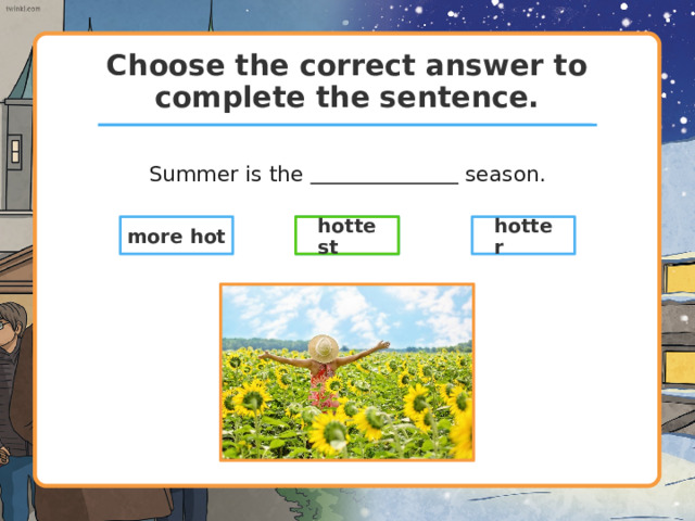 Choose the correct answer to complete the sentence. A cheetah is the  animal. fast faster fastest fastest 
