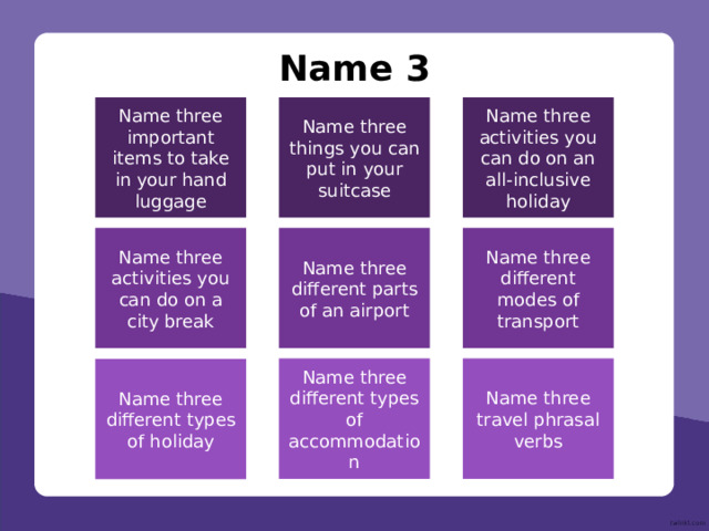 Click on the picture to reveal your scenario Travel Scenarios next back 