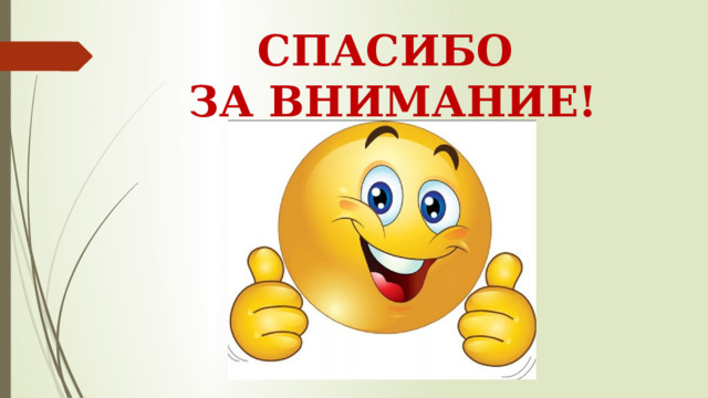 СПАСИБО  ЗА ВНИМАНИЕ! 