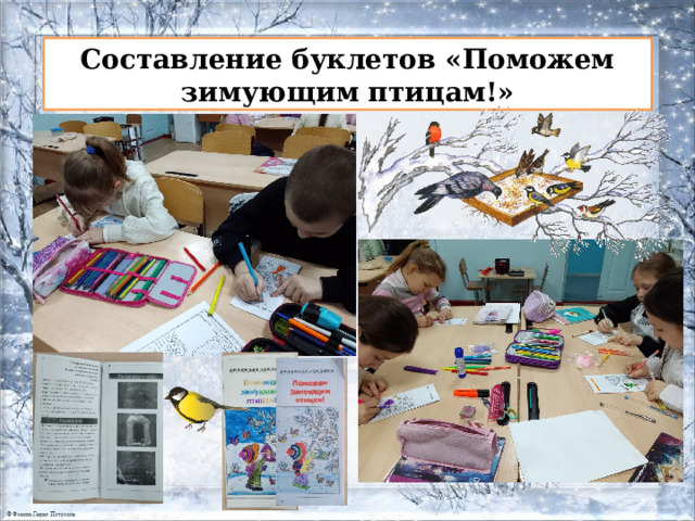 Составление буклетов «Поможем зимующим птицам!» 
