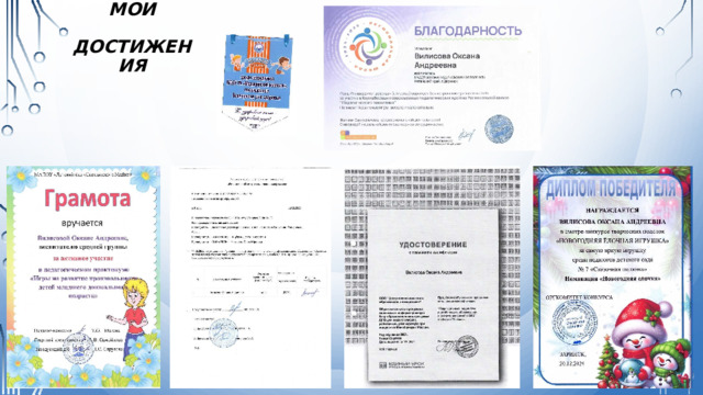 Мои  достижения 