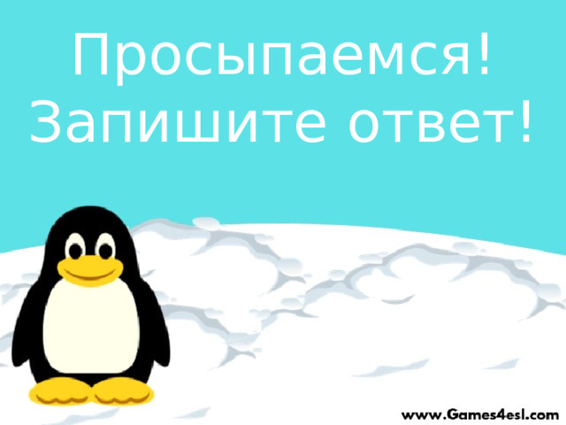 Просыпаемся! Запишите ответ! 