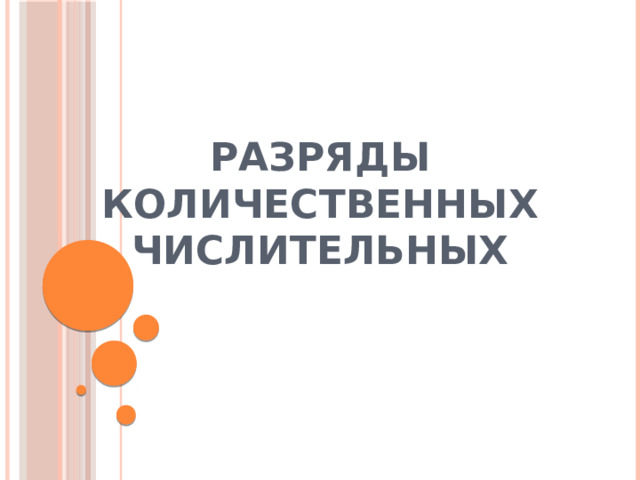 Разряды количественных числительных 
