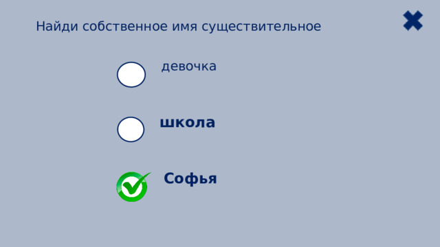 Найди собственное имя существительное девочка школа Софья 