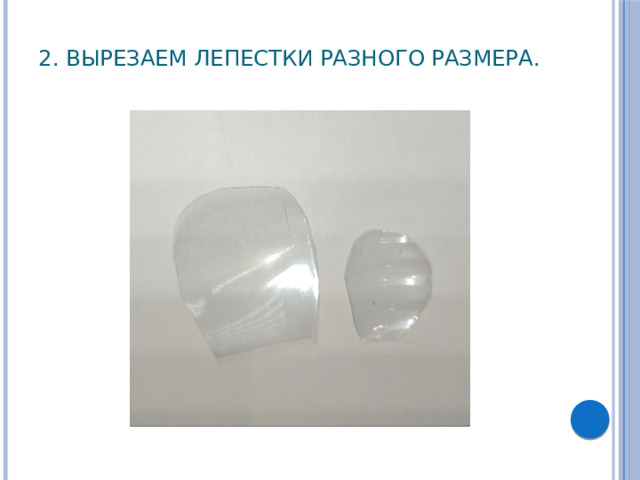 2. Вырезаем лепестки разного размера.   
