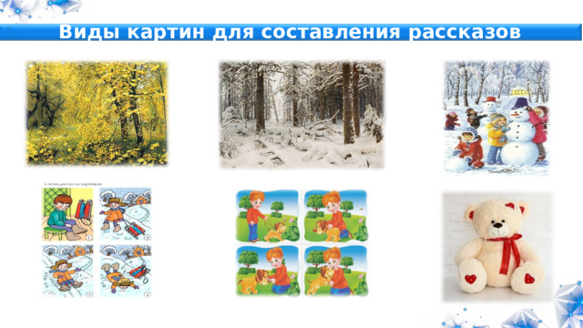  Виды картин для составления рассказов  2 