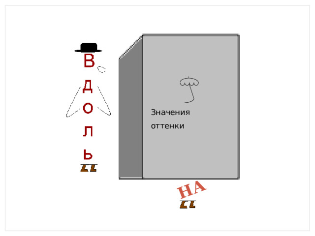 На Значения оттенки 