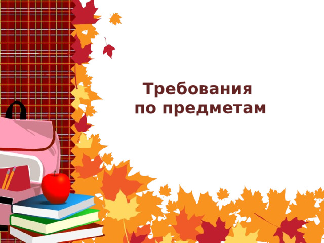 Требования  по предметам 