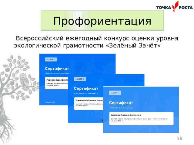Профориентация  Всероссийский ежегодный конкурс оценки уровня экологической грамотности «Зелёный Зачёт»  