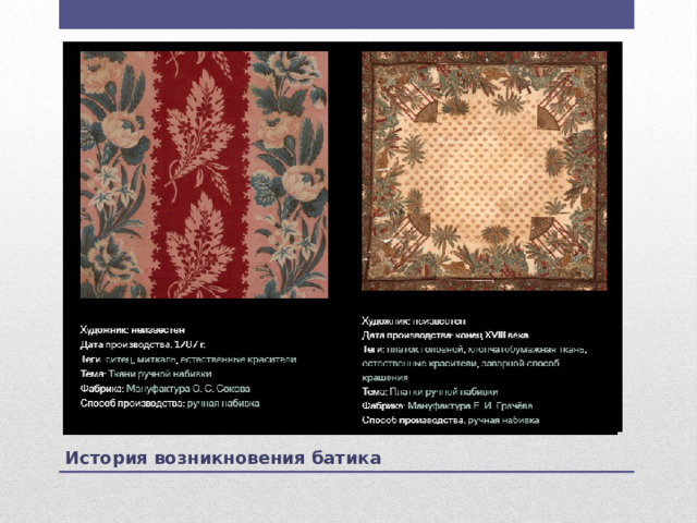 История возникновения батика 