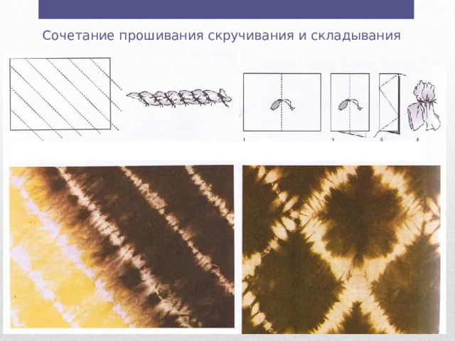 Сочетание прошивания скручивания и складывания 