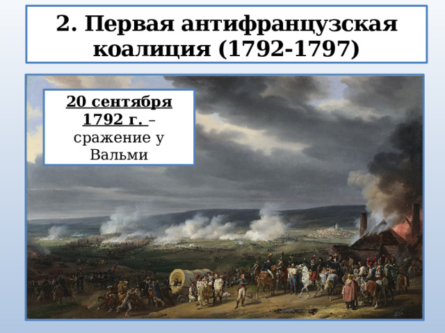 2. Первая антифранцузская коалиция (1792-1797) 20 сентября 1792 г. – сражение у Вальми 