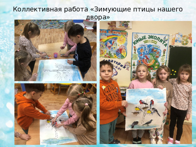 Коллективная работа «Зимующие птицы нашего двора»  