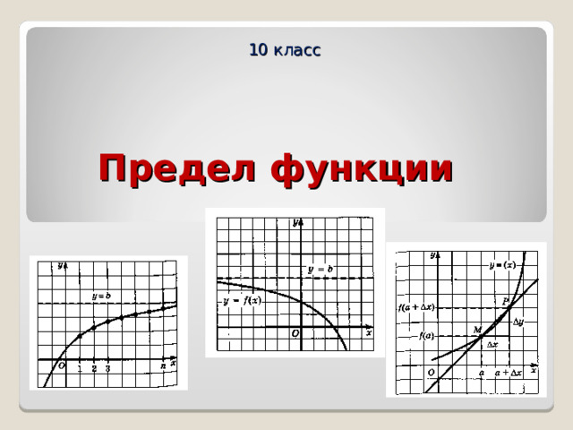 10 класс Предел функции 