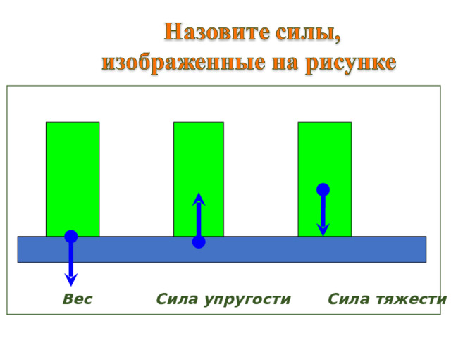  Вес  Сила упругости Сила тяжести 