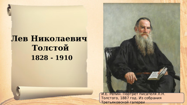 Лев Николаевич  Толстой  1828 - 1910 И.Е. Репин. Портрет писателя Л.Н. Толстого, 1887 год. Из собрания Третьяковской галереи 