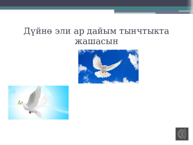 Дүйнө эли ар дайым тынчтыкта жашасын 