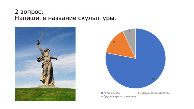 2 вопрос:  Напишите название скульптуры.   