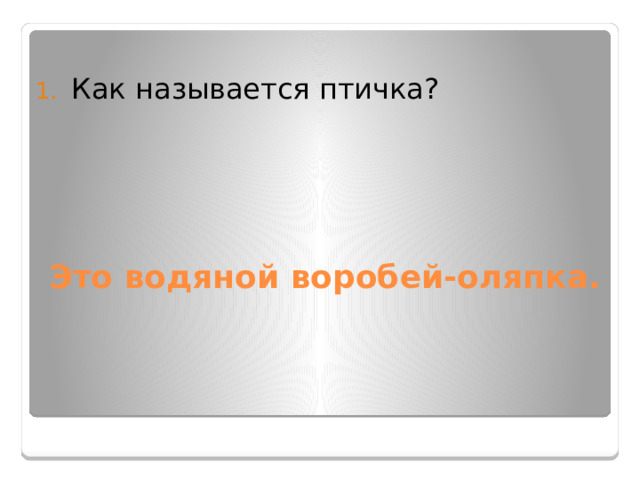 Как называется птичка? Это водяной воробей-оляпка. 