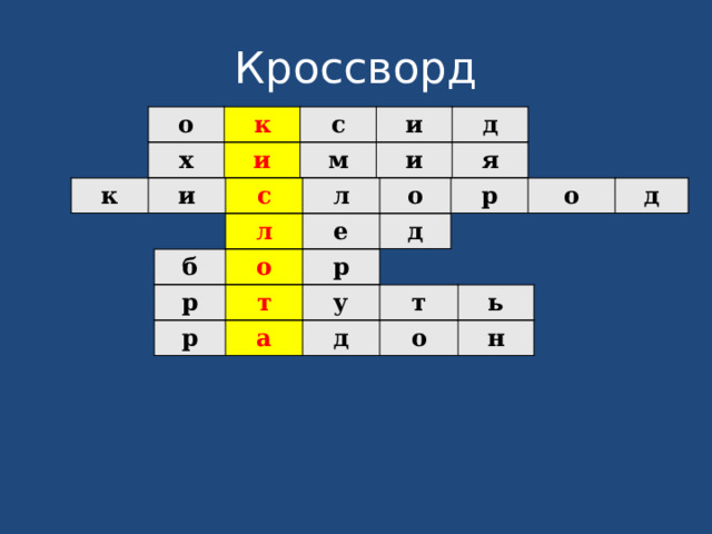 Кроссворд о к с и д х и м и я к и с л о р о д л е д б о р р т у т ь р а д о н 