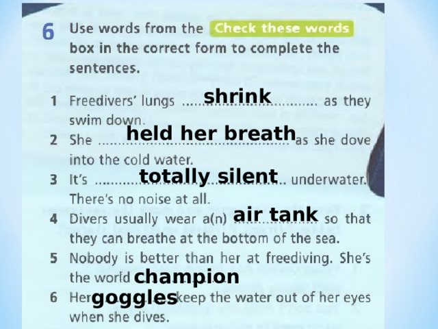 shrink held her breath totally silent air tank champion goggles 