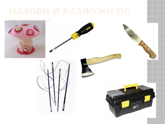 Назови и разложи по местам 