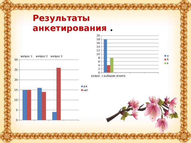 Результаты анкетирования . 