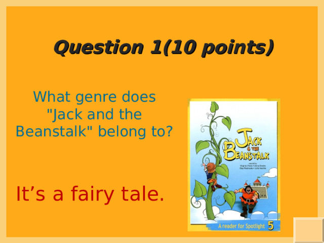 Question 1(10 points) What genre does 