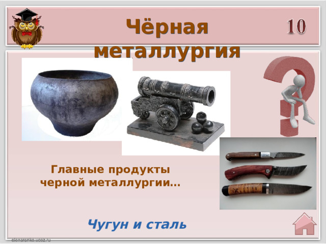 Чёрная металлургия Главные продукты черной металлургии… Чугун и сталь 