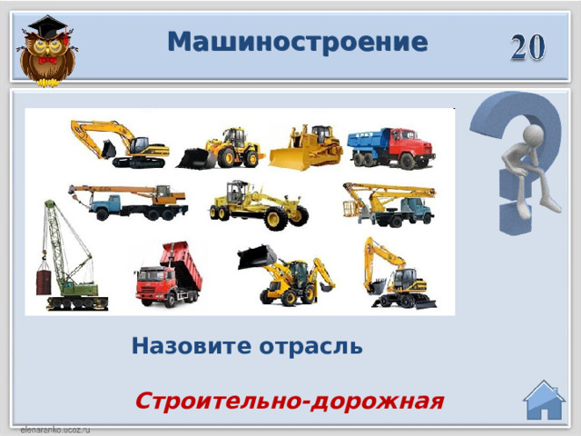 Машиностроение Назовите отрасль Строительно-дорожная  