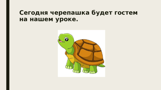 Сегодня черепашка будет гостем на нашем уроке. 