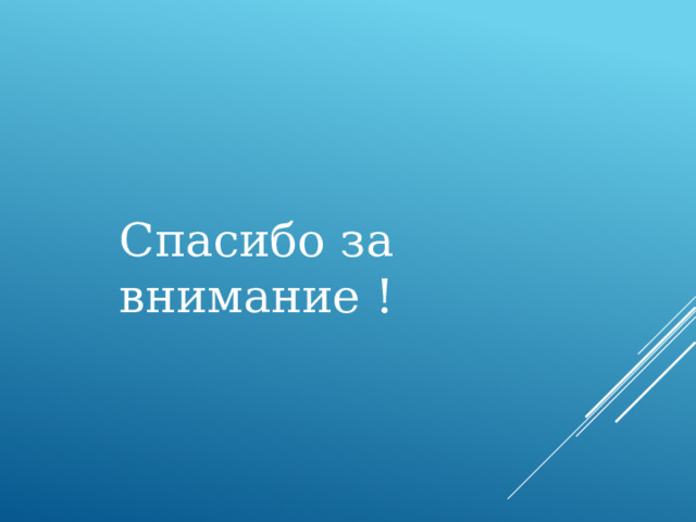 Спасибо за внимание ! 