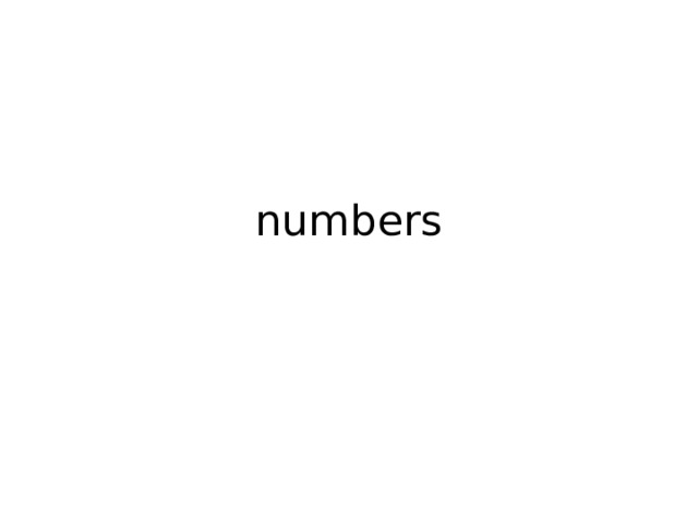 numbers 