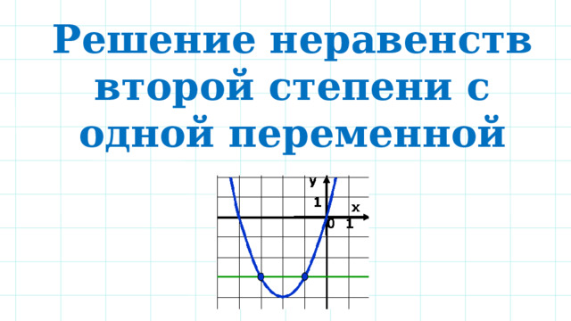 Решение неравенств второй степени с одной переменной   