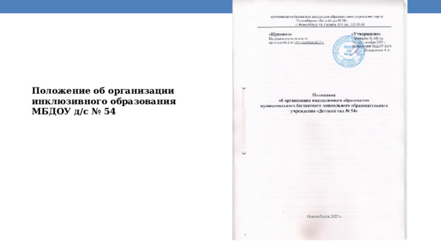 Положение об организации инклюзивного образования МБДОУ д/с № 54 