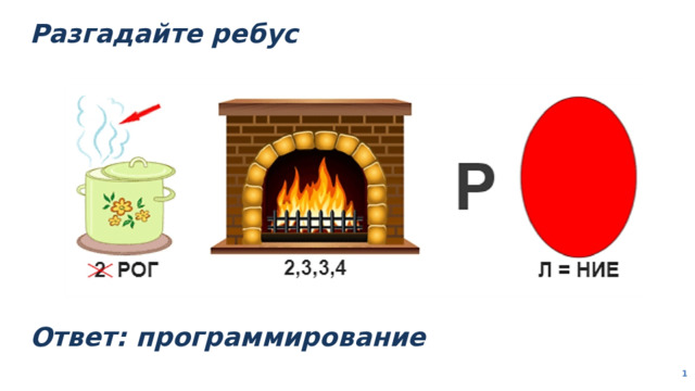 Разгадайте ребус Ответ: программирование  