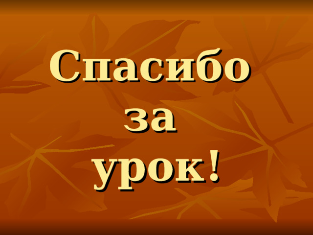 Спасибо  за  урок! 
