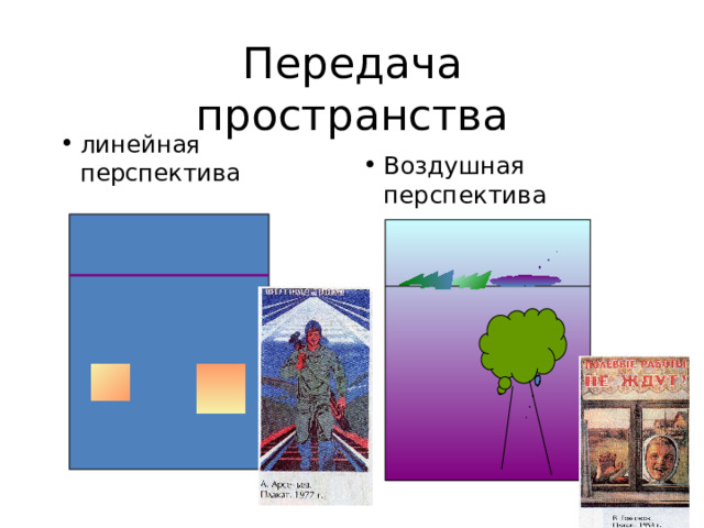 Передача пространства линейная перспектива Воздушная перспектива 