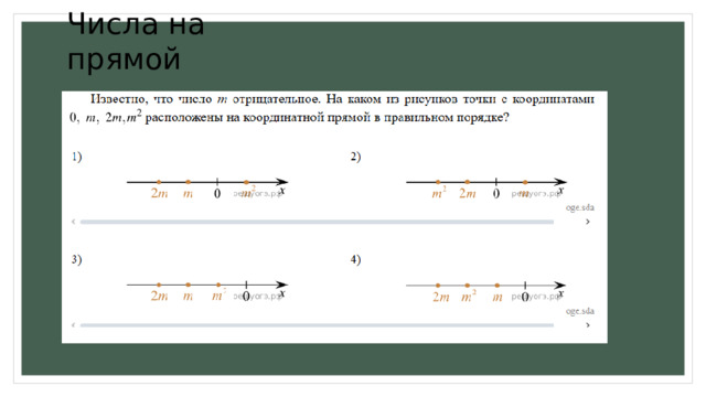 Числа на прямой 