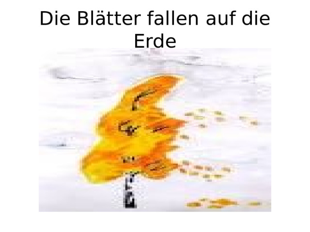 Die Blätter fallen auf die Erde 