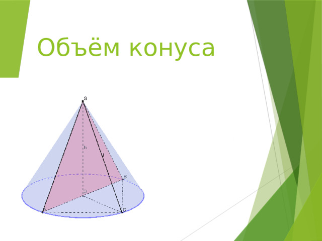 Объём конуса 