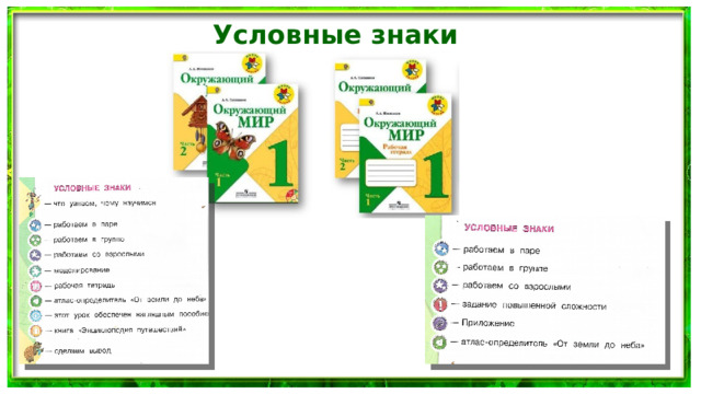 Условные знаки 